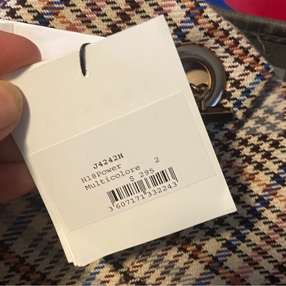 SANDRO Power plaid houndstooth check woven A-line high waist mini skirt - Picture 8 of 9